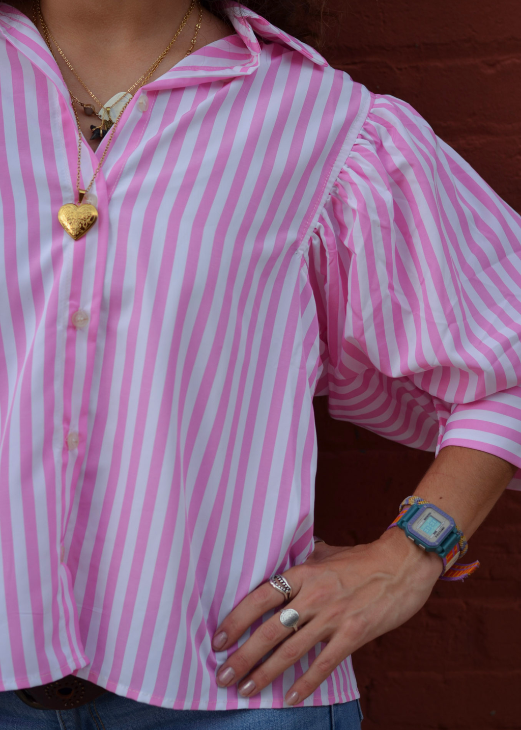 Pink Whisper Puffy Blouse